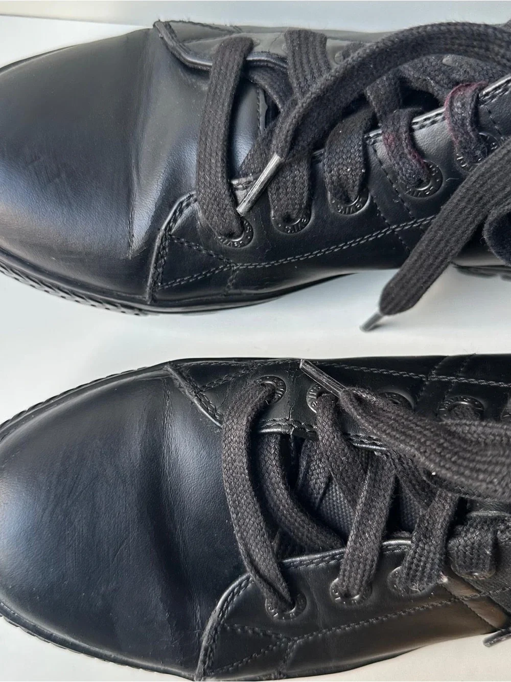 Levi's Men's Black Leather Canvas High Top Sneaker Boots Zip Lace Up Size 8.5
